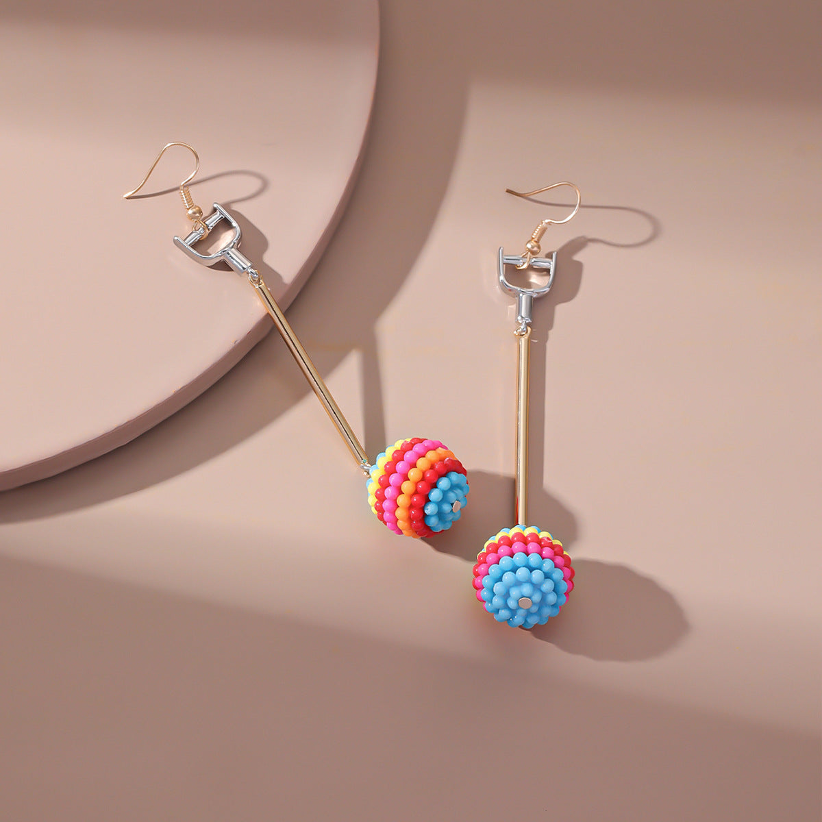 Wholesale of New Ball Small Fresh Colored Resin Earrings